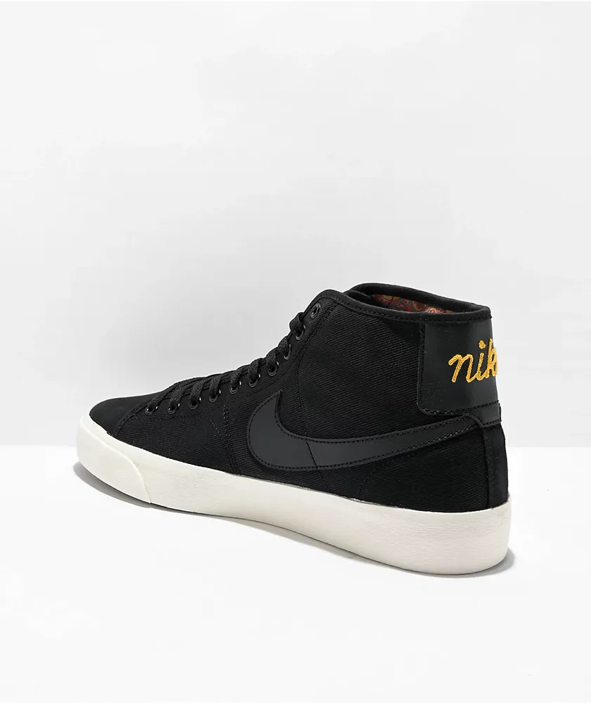 Nike SB BLZR Court Mid Premium Black & Sail Skate Shoes