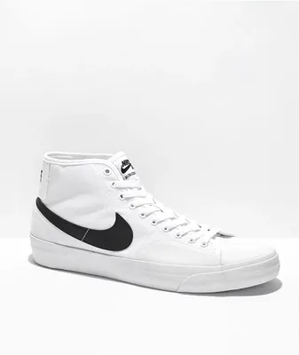 Nike SB BLZR Court Mid White & Black Skate Shoes
