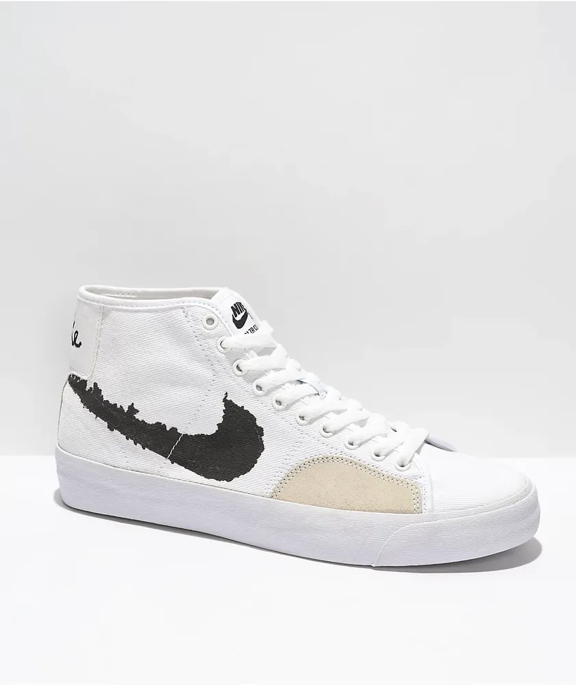 Nike SB BLZR Court Mid White & Black Skate Shoes