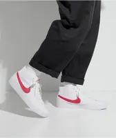 Nike SB BLZR Court Mid White & Red Skate Shoes 