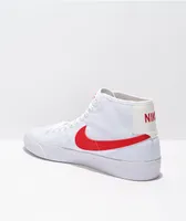 Nike SB BLZR Court Mid White & Red Skate Shoes 