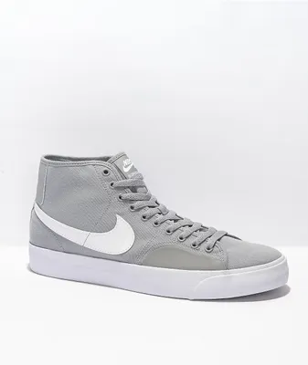 Nike SB BLZR Court Mid Wolf Grey & White Skate Shoes