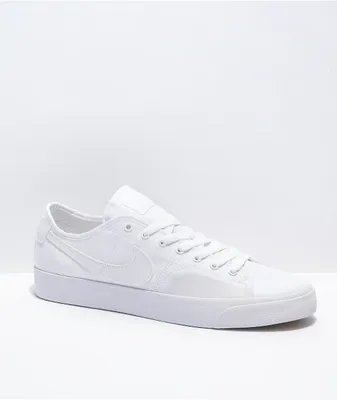 Nike SB BLZR Court White & White Skate Shoes
