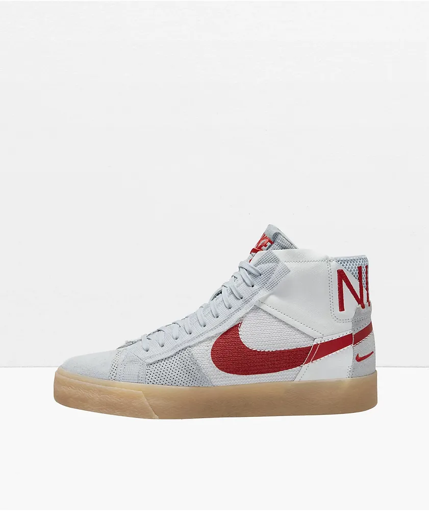 Nike SB BLZR Mid White & Red Skate Shoes