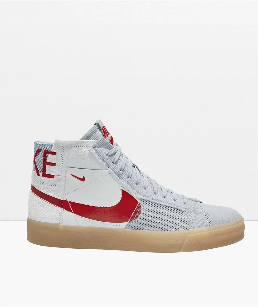 Nike SB BLZR Mid White & Red Skate Shoes