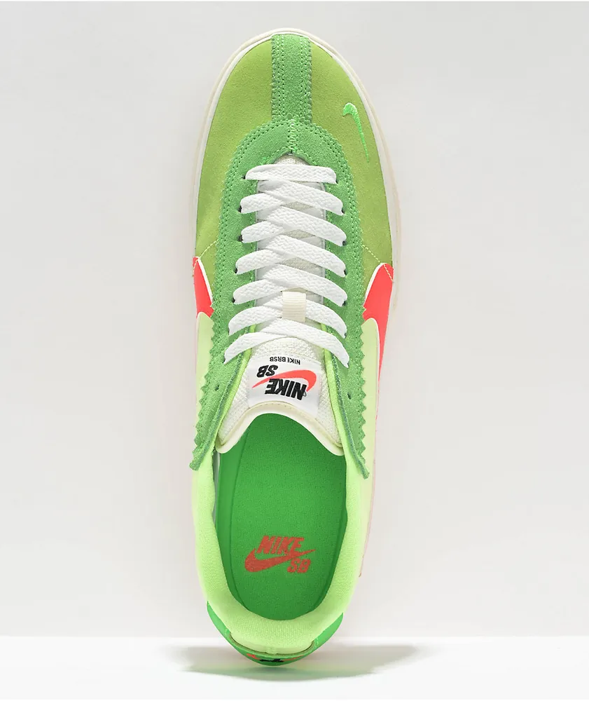 Nike SB BRSB Ghost Green, Crimson & Orange Skate Shoes