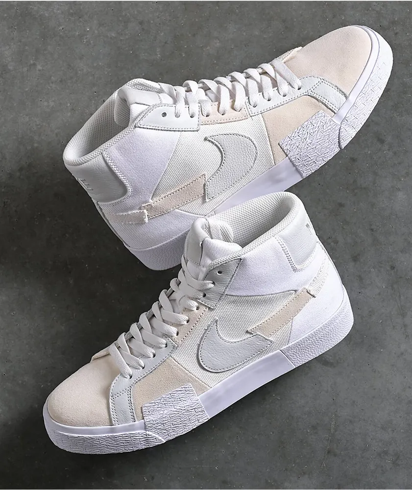 Nike SB Blazer Mid PRM Summit White Skate Shoes