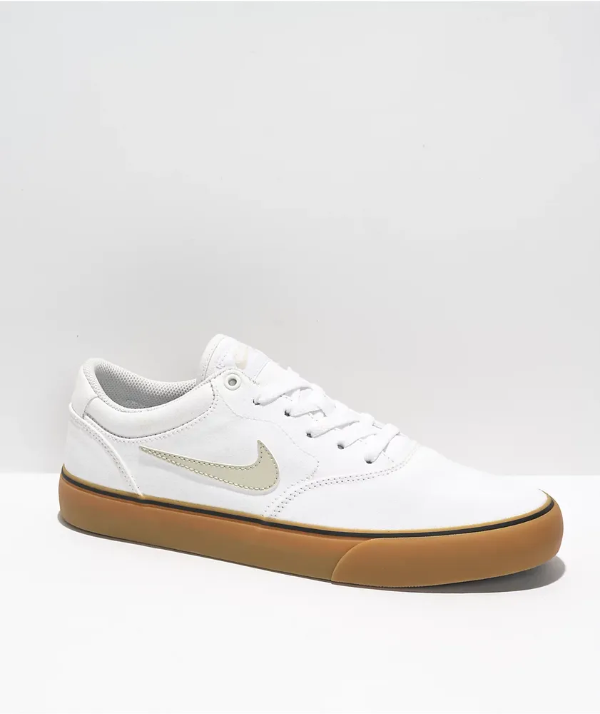 Nike SB Chron 2 White & Gum Skate Shoes