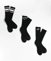 Nike SB Everyday 3 Pack Black Crew Socks