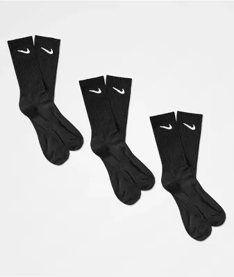 Nike SB Everyday Lightweight Black 3 Pack Crew Socks