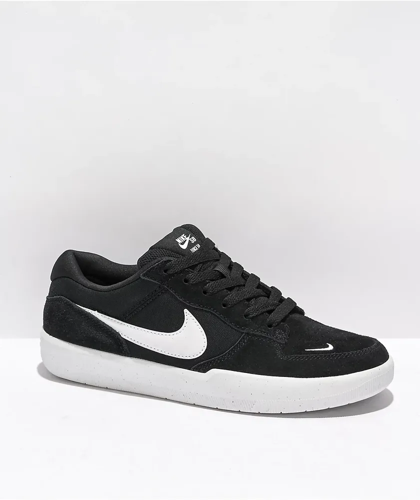 Nike SB Force 58 Black & White Skate Shoes