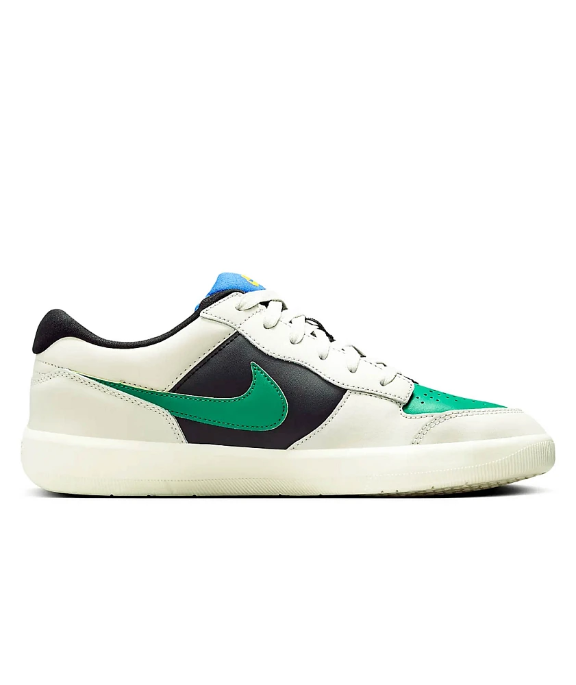 Nike SB Force 58 Bone, Black & Green Skate Shoes