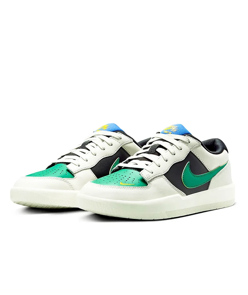 Nike SB Force 58 Bone, Black & Green Skate Shoes