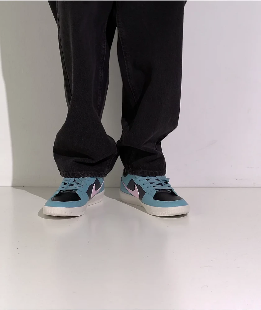 Nike SB Force 58 Denim Turquoise & Dark Smoke Grey Skate Shoes