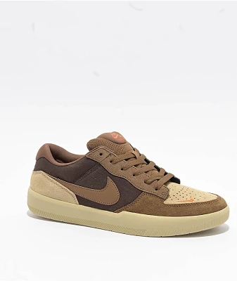 Nike SB Force 58 Light Orewood Brown & Fir Skate Shoes