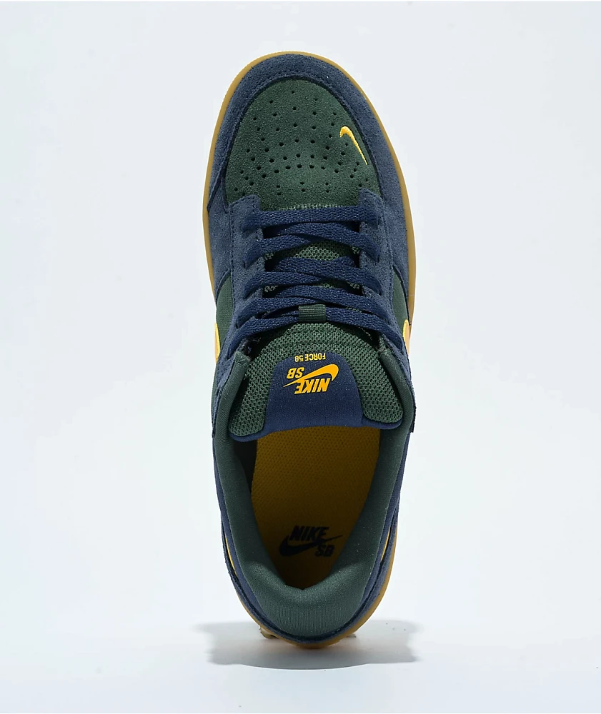 Nike SB Force 58 Midnight Navy, Fir, University Gold, & Gum Skate Shoes