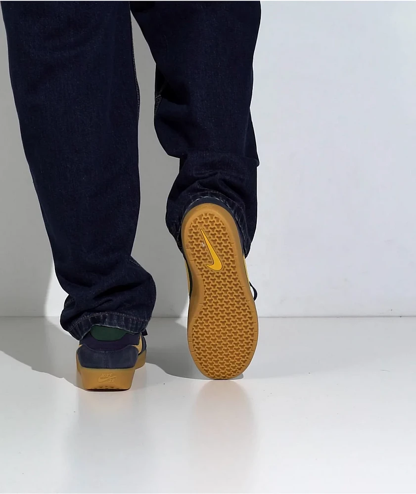 Nike SB Force 58 Midnight Navy, Fir, University Gold, & Gum Skate Shoes