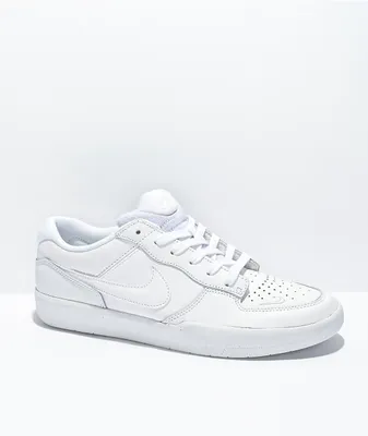 Nike SB Force 58 Premium Leather White Skate Shoes