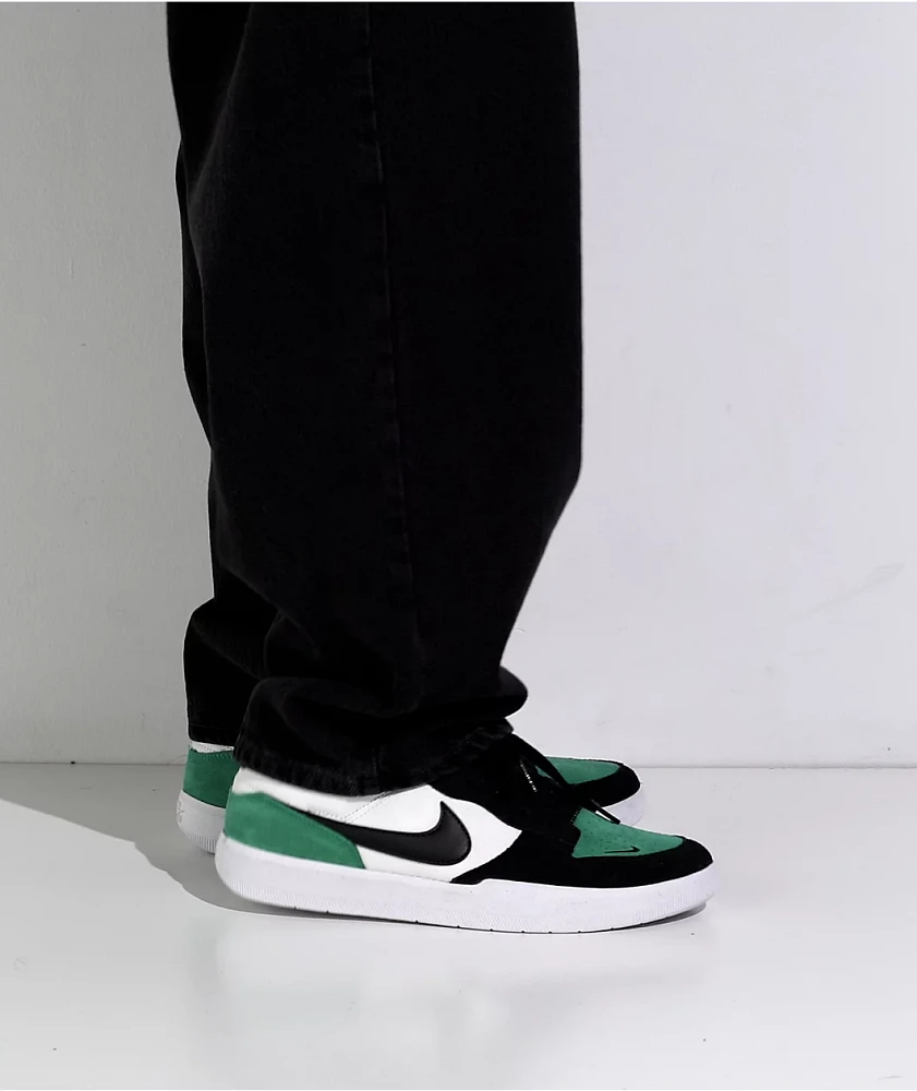 Nike SB Force 58 White, Stadium Green & Black Skate Shoes