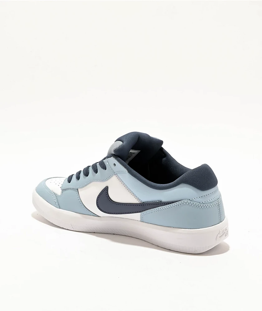 Nike SB Force 58 White, Thunder Blue & Ashen Slate Skate Shoes