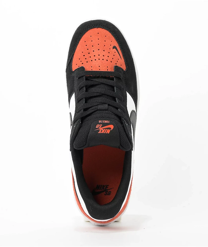 Nike SB Force 58 White & Cosmic Clay Skate Shoes