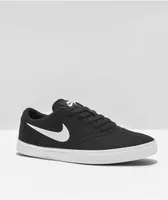 Nike SB Kids Check Canvas Black & White Skate Shoes