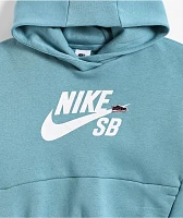 Nike SB Kids Icon EasyOn Denim Turquoise Hoodie