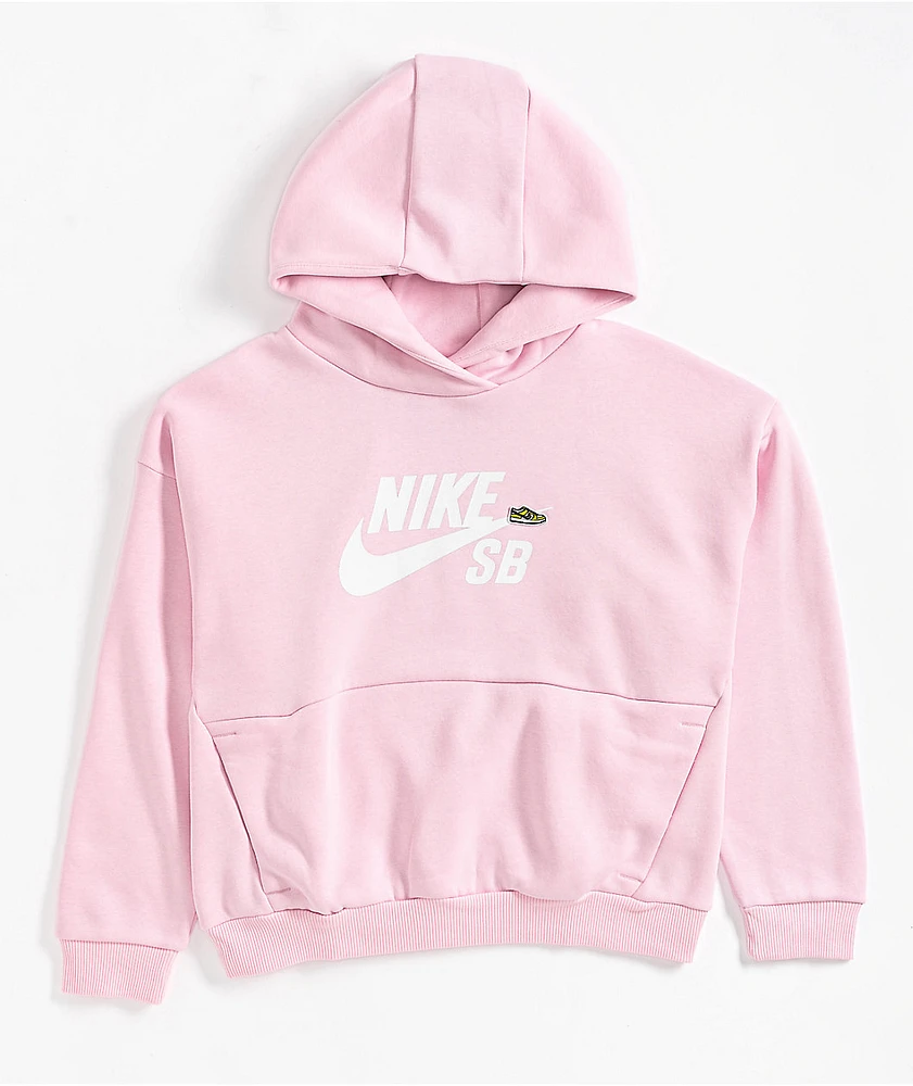 Nike SB Kids Icon EasyOn Pink Hoodie