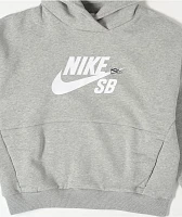 Nike SB Kids Icon Heather Grey Hoodie