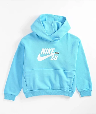 Nike SB Kids Icon Light Blue Hoodie