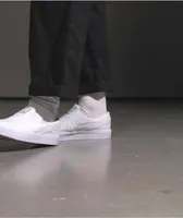 Nike SB Kids Janoski Slip-On White Canvas Skate Shoes