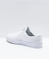 Nike SB Kids Janoski Slip-On White Canvas Skate Shoes