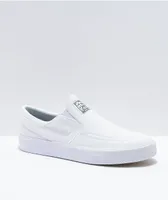 Nike SB Kids Janoski Slip-On White Canvas Skate Shoes