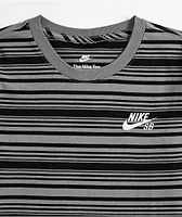 Nike SB Kids Skate Black & Smoke Grey Stripe Long Sleeve T-Shirt