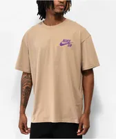 Nike SB Logo Khaki & Purple T-Shirt