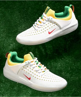 Nike SB Nyjah 3 White, Red & Green Skate Shoes