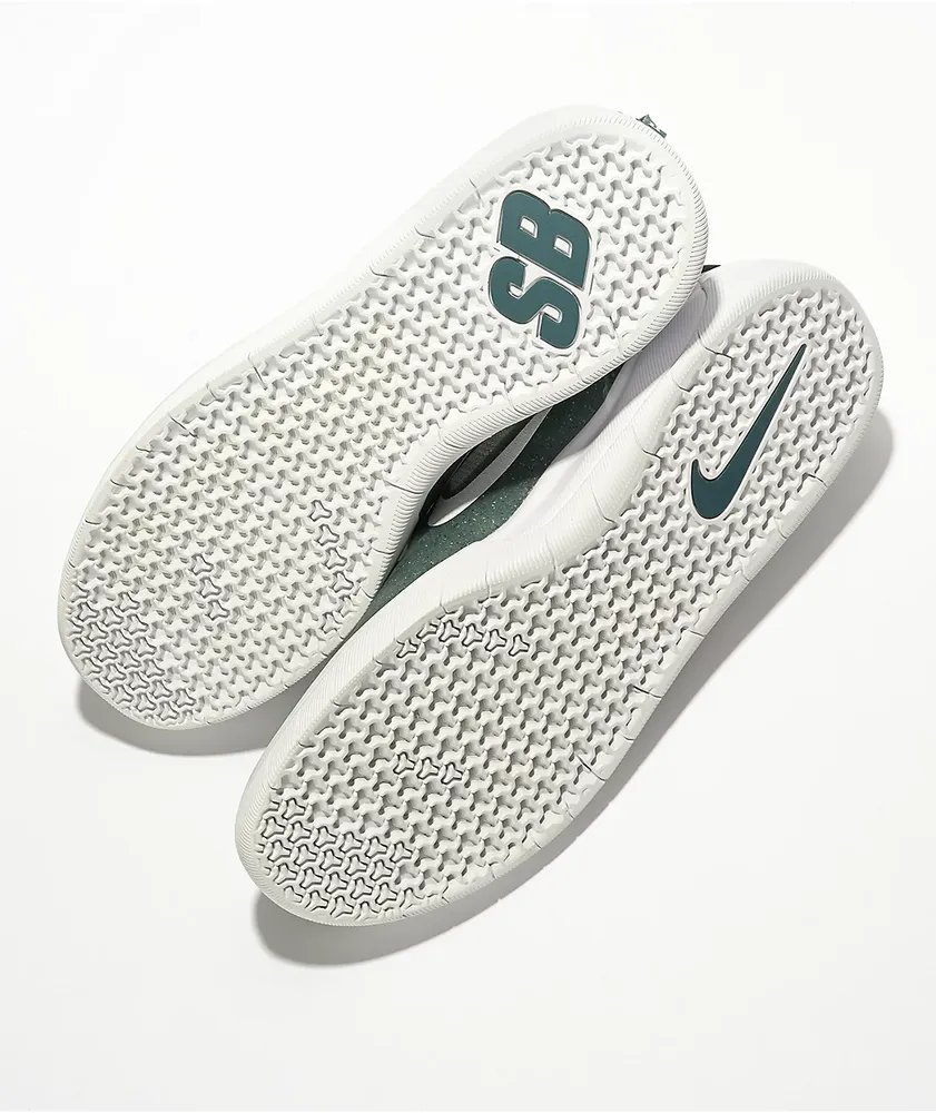 Nike SB Nyjah Free 2 Ash Green, White, & Blue Skate Shoes