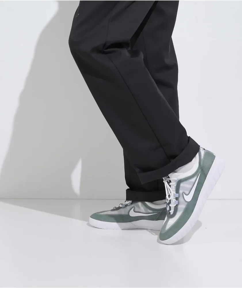Nike SB Nyjah Free 2 Ash Green, White, & Blue Skate Shoes