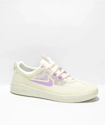 Nike SB Nyjah Free 2 Summit White & Lilac Skate Shoes