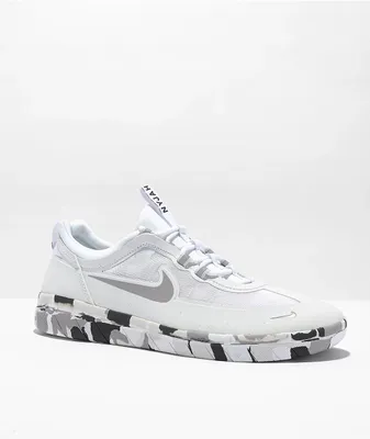 Nike SB Nyjah Free 2 White & Atmospheric Grey Skate Shoes