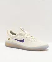 Nike SB Nyjah Free 2.0 x NBA White, Purple, & Gold Skate Shoes