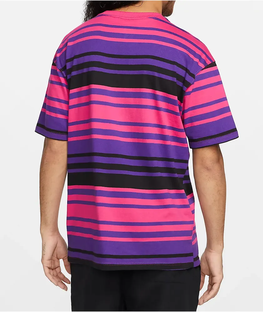 Nike SB Pink & Black Stripe T-Shirt