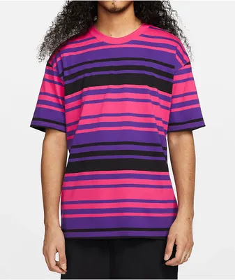 Nike SB Pink & Black Stripe T-Shirt