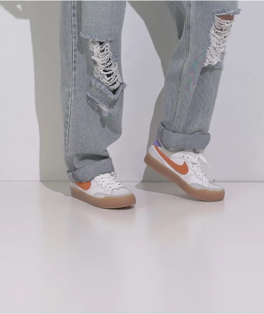 Nike SB Pogo Plus White, Orange & Blue Skate Shoes