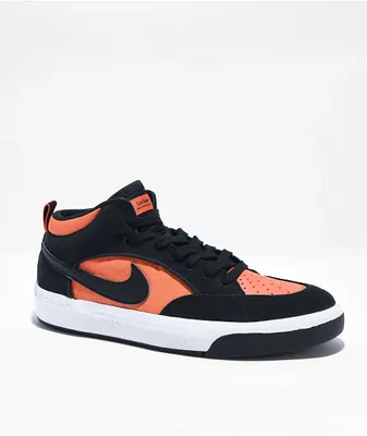 Nike SB React Leo Black & Orange Skate Shoes