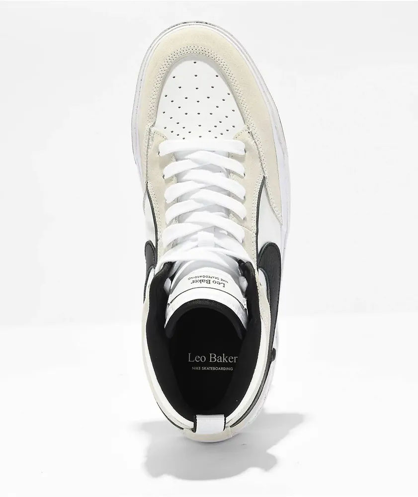 Nike SB React Leo White & Black Skate Shoes