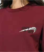 Nike SB Sk8 Like A Girl Burgundy Crewneck Sweatshirt 