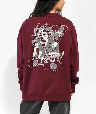 Nike SB Sk8 Like A Girl Burgundy Crewneck Sweatshirt 