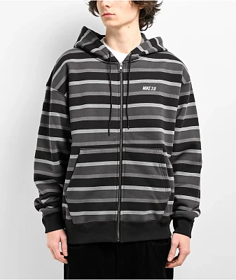 Nike SB Stripes Black & Grey Zip Hoodie
