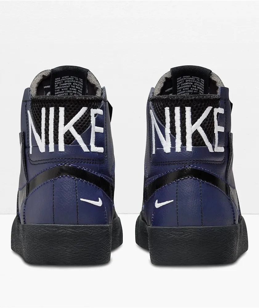 Nike SB Zoom Blazer Mid PRM Midnight Navy & Black Skate Shoes